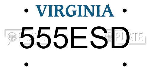 555ESD Virginia License Plate