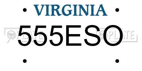 555ESO Virginia License Plate