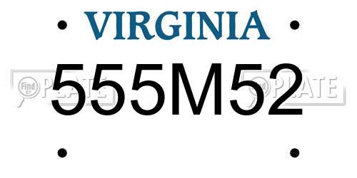 555M52 Virginia License Plate