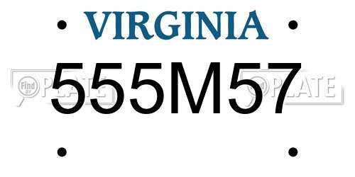 555M57 Virginia License Plate