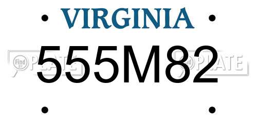 555M82 Virginia License Plate
