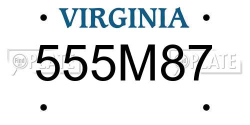 555M87 Virginia License Plate