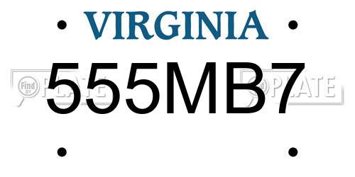 555MB7 Virginia License Plate