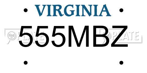 555MBZ Virginia License Plate