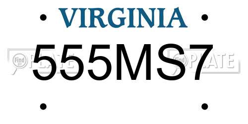 555MS7 Virginia License Plate