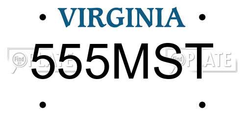 555MST Virginia License Plate
