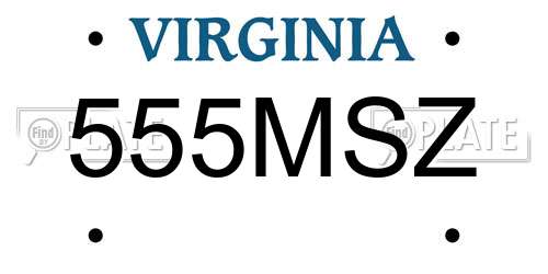 555MSZ Virginia License Plate
