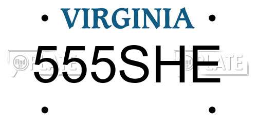 555SHE Virginia License Plate
