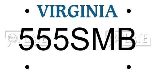 555SMB Virginia License Plate