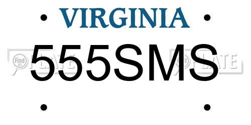 555SMS Virginia License Plate