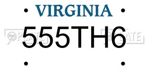 555TH6 Virginia License Plate