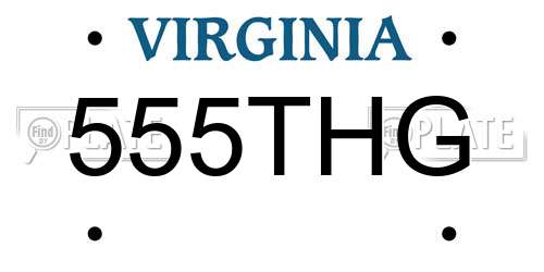 555THG Virginia License Plate