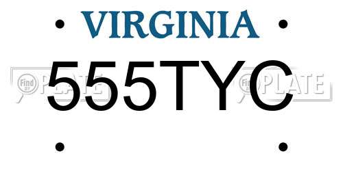 555TYC Virginia License Plate