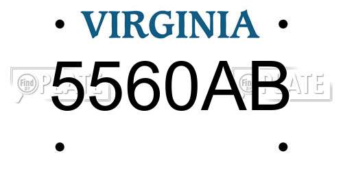5560AB Virginia License Plate