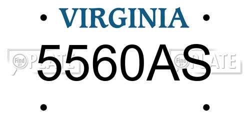 5560AS Virginia License Plate
