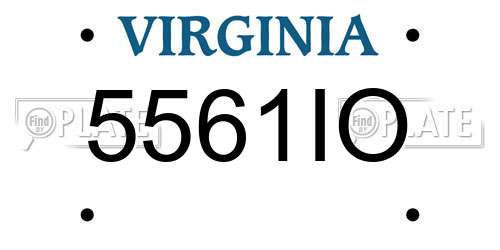 5561IO Virginia License Plate
