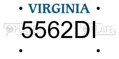 5562DI Virginia License Plate