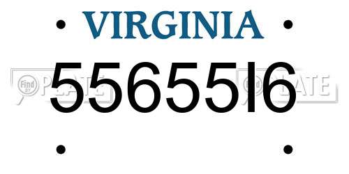 55655I6 Virginia License Plate