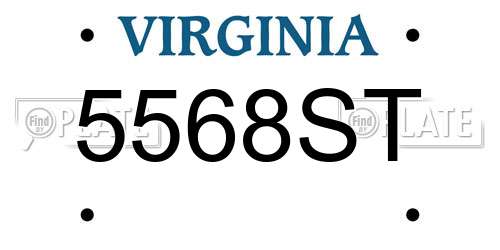 5568ST Virginia License Plate
