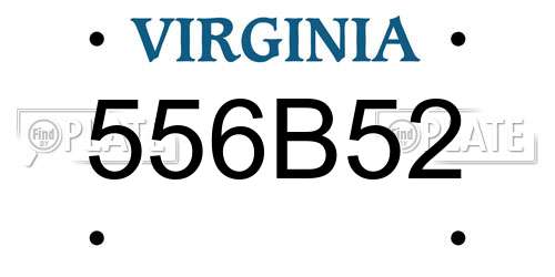 556B52 Virginia License Plate