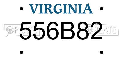 556B82 Virginia License Plate