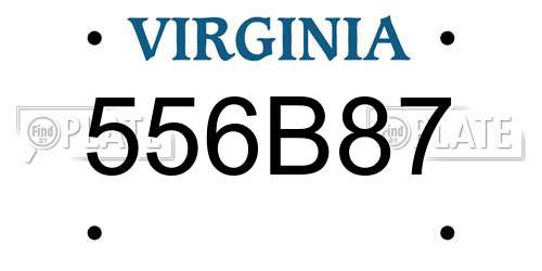 556B87 Virginia License Plate