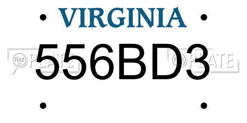 556BD3 Virginia License Plate