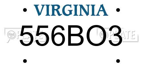556BO3 Virginia License Plate