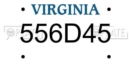 556D45 Virginia License Plate