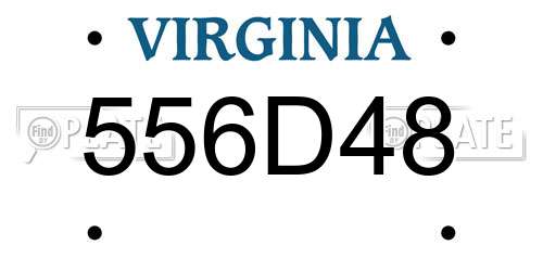 556D48 Virginia License Plate