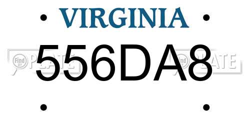 556DA8 Virginia License Plate
