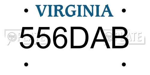 556DAB Virginia License Plate