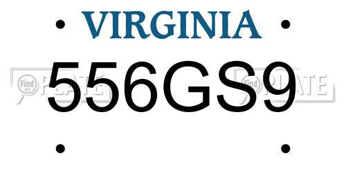 556GS9 Virginia License Plate