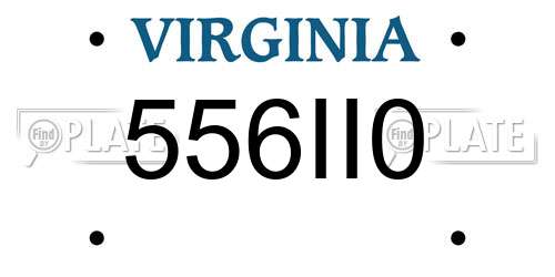 556II0 Virginia License Plate