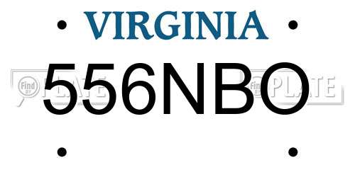 556NBO Virginia License Plate
