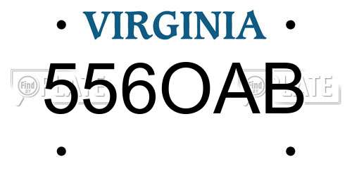 556OAB Virginia License Plate