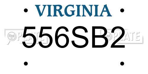 556SB2 Virginia License Plate