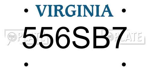 556SB7 Virginia License Plate