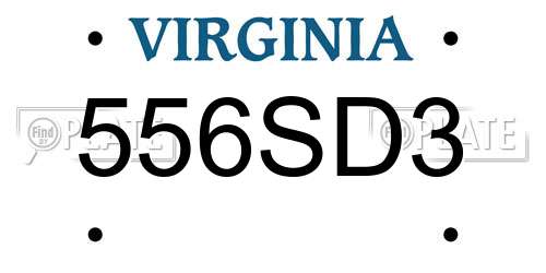 556SD3 Virginia License Plate