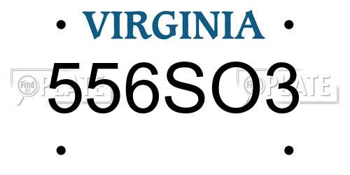 556SO3 Virginia License Plate