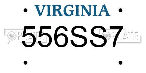 556SS7 Virginia License Plate