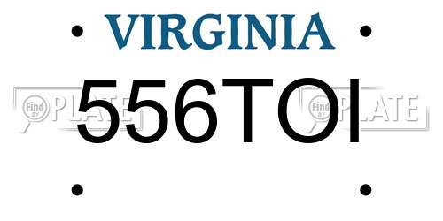 556TOI Virginia License Plate