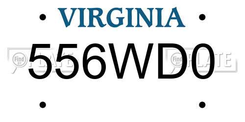 556WD0 Virginia License Plate