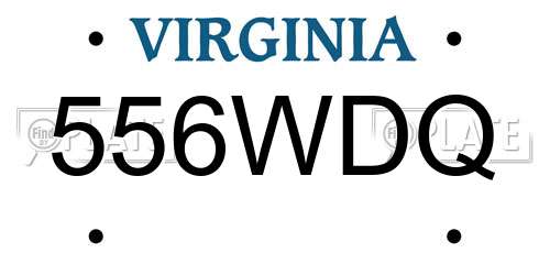 556WDQ Virginia License Plate