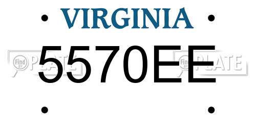5570EE Virginia License Plate