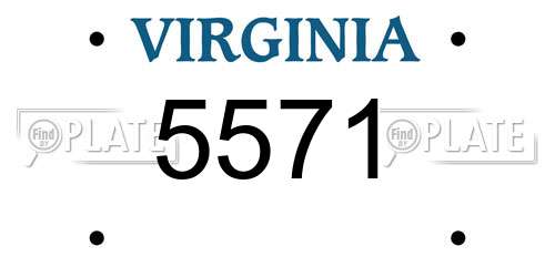 5571 Virginia License Plate