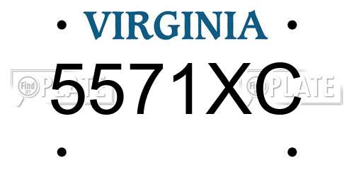 5571XC Virginia License Plate
