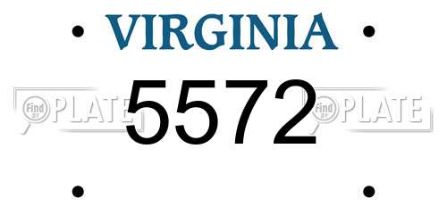 5572 Virginia License Plate