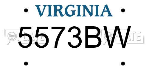 5573BW Virginia License Plate
