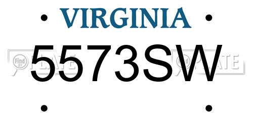 5573SW Virginia License Plate